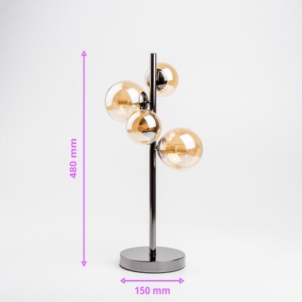 Brilagi - Candeeiro de mesa LED MILLA 4xG9/3W/230V preto cromado/dourado