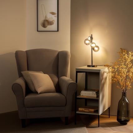 Brilagi - Candeeiro de mesa LED MILLA 4xG9/3W/230V preto cromado/fumê