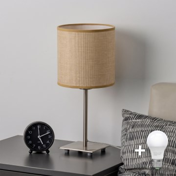 Brilagi - Candeeiro de Mesa LED NUBILA 1xE27/60W/230V castanho claro