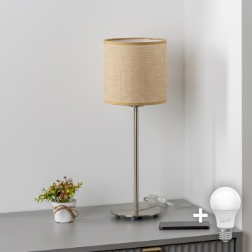 Brilagi - Candeeiro de Mesa LED NUBILA 1xE27/60W/230V castanho claro