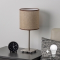 Brilagi - Candeeiro de mesa LED NUBILA 1xE27/60W/230V castanho