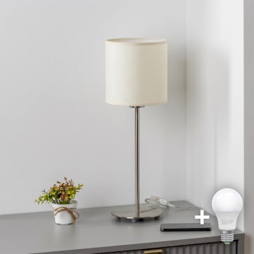 Brilagi - Candeeiro de mesa LED NUBILA 1xE27/60W/230V cor creme