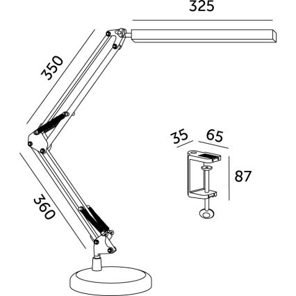 Brilagi - Candeeiro de Mesa LED Regulável 2 em 1 USB VARIO LED/14W/5V 3000-6000K preto
