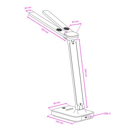 Brilagi - Candeeiro de Mesa LED Regulável MODO DUO LED/8W/5V 3000/4000/6500K branco