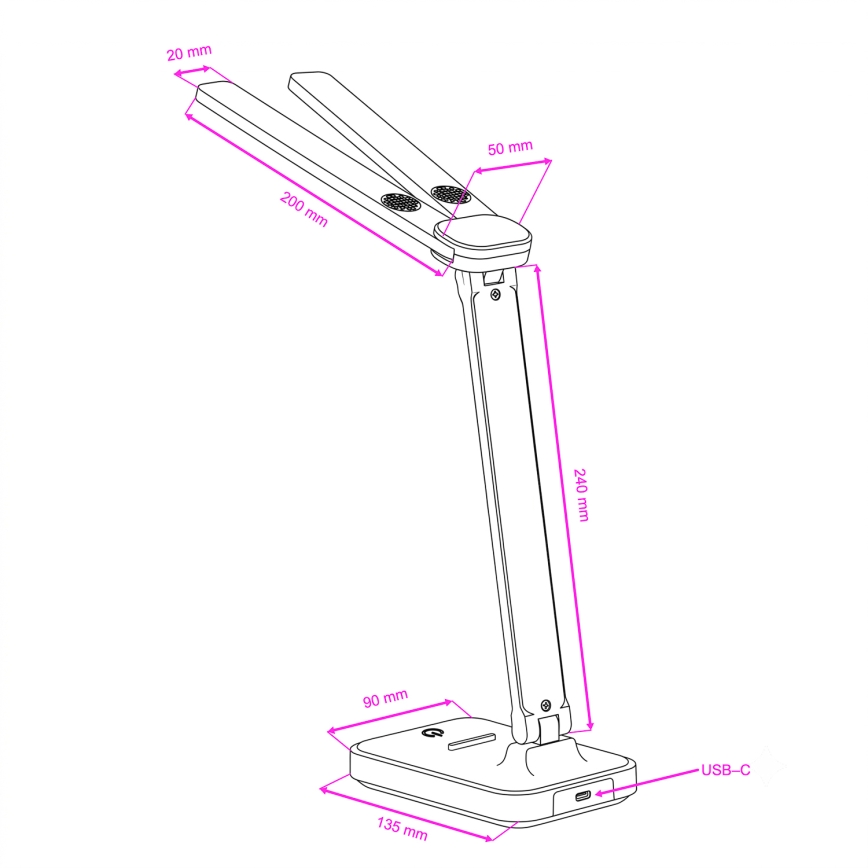 Brilagi - Candeeiro de Mesa LED Regulável MODO DUO LED/8W/5V 3000/4000/6500K branco
