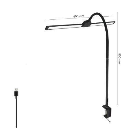 Brilagi - Candeeiro de mesa LED regulável USB VARIO LED/14W/5V 3000-6000K preto