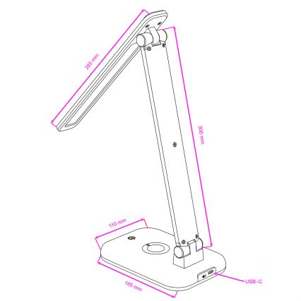 Brilagi - Candeeiro de mesa LED RGBW regulável MODO LED/7W/5V 3000/4000/6500K preto