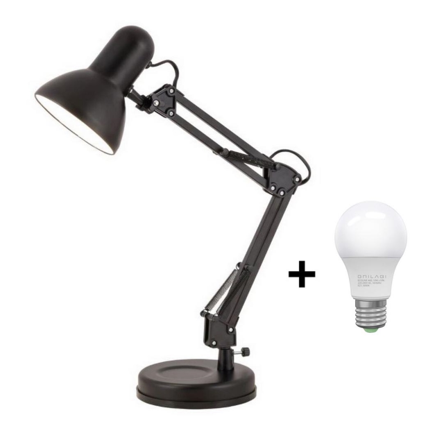 Brilagi - Candeeiro de mesa LED ROMERO 1xE27/10W/230V preto