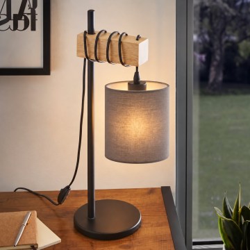 BRILAGI - Candeeiro de mesa NUBILA 1xE27/40W/230V castanho/preto/antracite