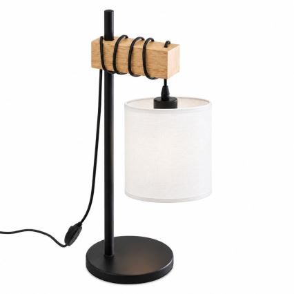 BRILAGI - Candeeiro de mesa NUBILA 1xE27/40W/230V castanho/preto/branco
