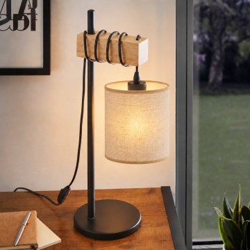 BRILAGI - Candeeiro de mesa NUBILA 1xE27/40W/230V castanho/preto/castanho claro