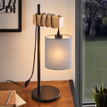 BRILAGI - Candeeiro de mesa NUBILA 1xE27/40W/230V castanho/preto/cinzento claro