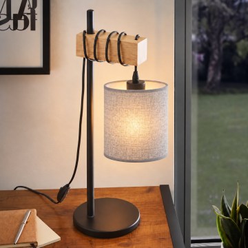 BRILAGI - Candeeiro de mesa NUBILA 1xE27/40W/230V castanho/preto/cinzento