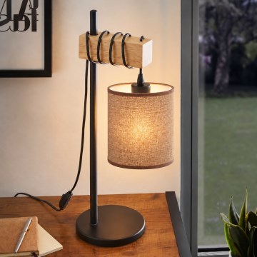 BRILAGI - Candeeiro de mesa NUBILA 1xE27/40W/230V castanho/preto