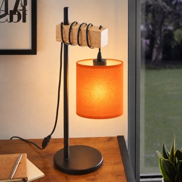 BRILAGI - Candeeiro de mesa NUBILA 1xE27/40W/230V castanho/preto/laranja