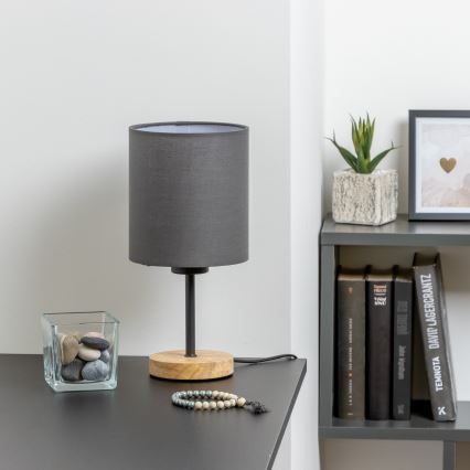 Brilagi - Candeeiro de mesa NUBILA WOOD 1xE27/25W/230V carvalho/antracite