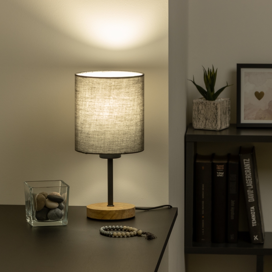 Brilagi - Candeeiro de mesa NUBILA WOOD 1xE27/25W/230V carvalho/antracite