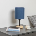 Brilagi - Candeeiro de mesa NUBILA WOOD 1xE27/25W/230V carvalho/azul escuro