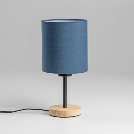 Brilagi - Candeeiro de mesa NUBILA WOOD 1xE27/25W/230V carvalho/azul escuro
