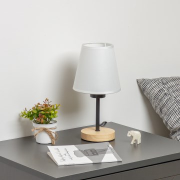 Brilagi - Candeeiro de mesa NUBILA WOOD 1xE27/25W/230V carvalho/branco