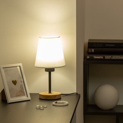 Brilagi - Candeeiro de mesa NUBILA WOOD 1xE27/25W/230V carvalho/branco