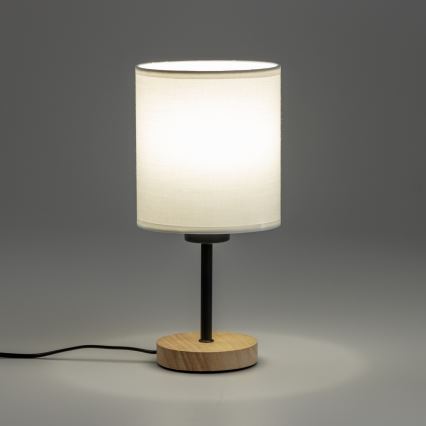 Brilagi - Candeeiro de mesa NUBILA WOOD 1xE27/25W/230V carvalho/branco