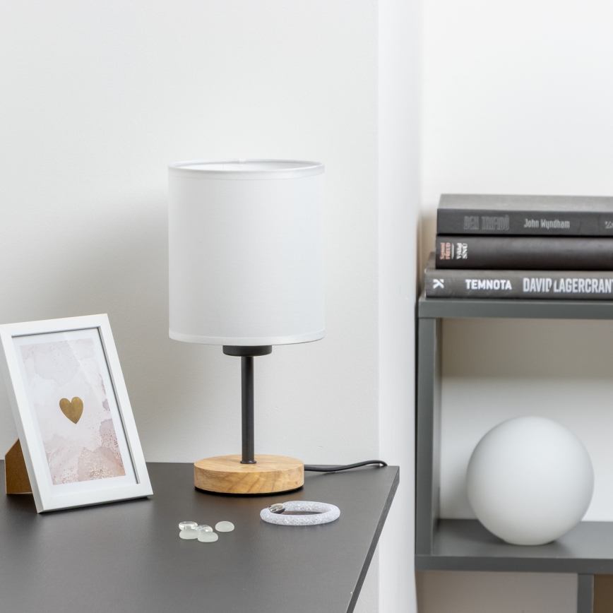 Brilagi - Candeeiro de mesa NUBILA WOOD 1xE27/25W/230V carvalho/branco