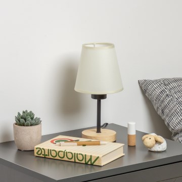 Brilagi - Candeeiro de mesa NUBILA WOOD 1xE27/25W/230V carvalho/creme