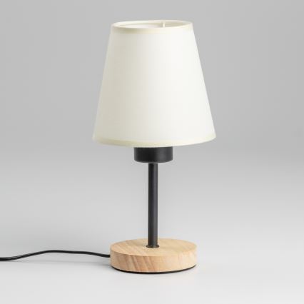 Brilagi - Candeeiro de mesa NUBILA WOOD 1xE27/25W/230V carvalho/creme