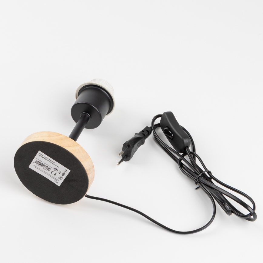 Brilagi - Candeeiro de mesa NUBILA WOOD 1xE27/25W/230V carvalho/preto/creme