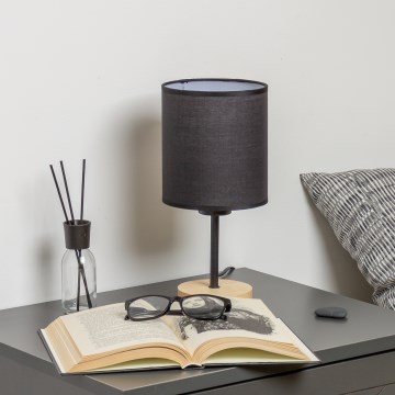 Brilagi - Candeeiro de mesa NUBILA WOOD 1xE27/25W/230V carvalho/preto