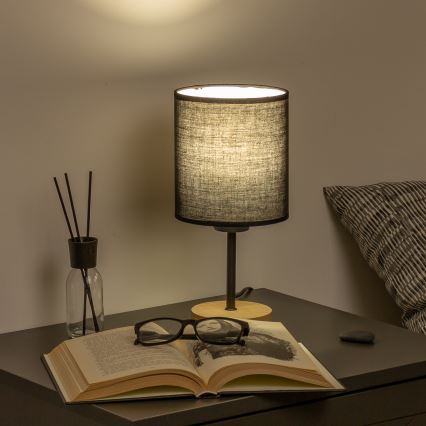 Brilagi - Candeeiro de mesa NUBILA WOOD 1xE27/25W/230V carvalho/preto