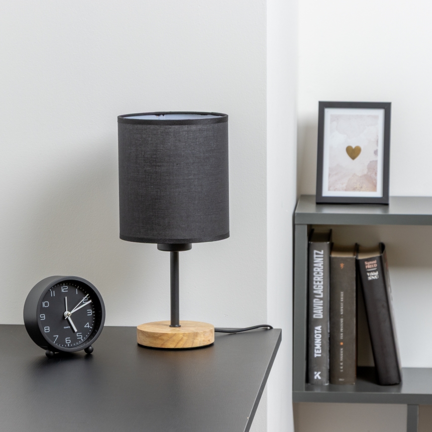 Brilagi - Candeeiro de mesa NUBILA WOOD 1xE27/25W/230V carvalho/preto