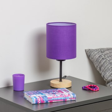 Brilagi - Candeeiro de mesa NUBILA WOOD 1xE27/25W/230V carvalho/roxo