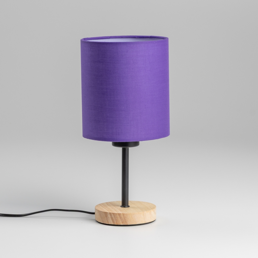 Brilagi - Candeeiro de mesa NUBILA WOOD 1xE27/25W/230V carvalho/roxo