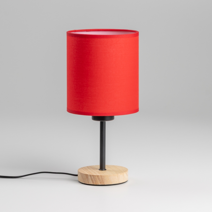 Brilagi - Candeeiro de mesa NUBILA WOOD 1xE27/25W/230V carvalho/vermelho