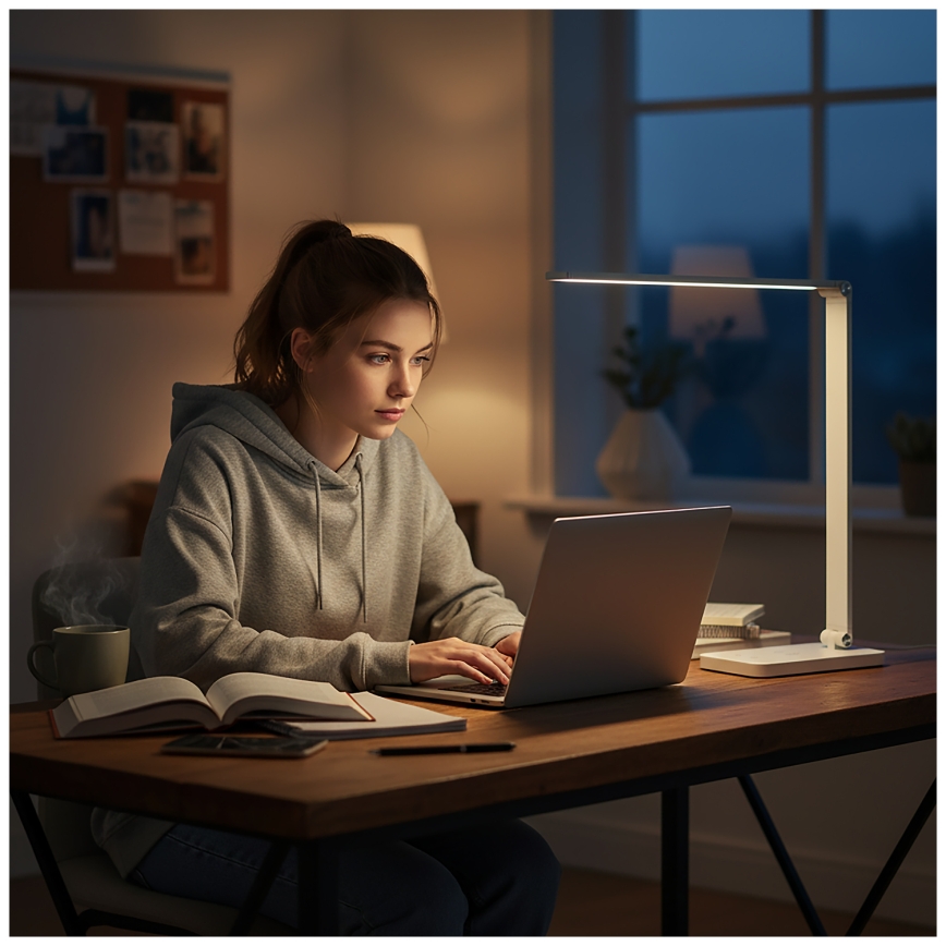 BRILAGI - Candeeiro de mesa LED tátil e dimerizável com carregamento sem fios QI MODO CHARGE LED/7W/5V 3000/4000/6000K branco
