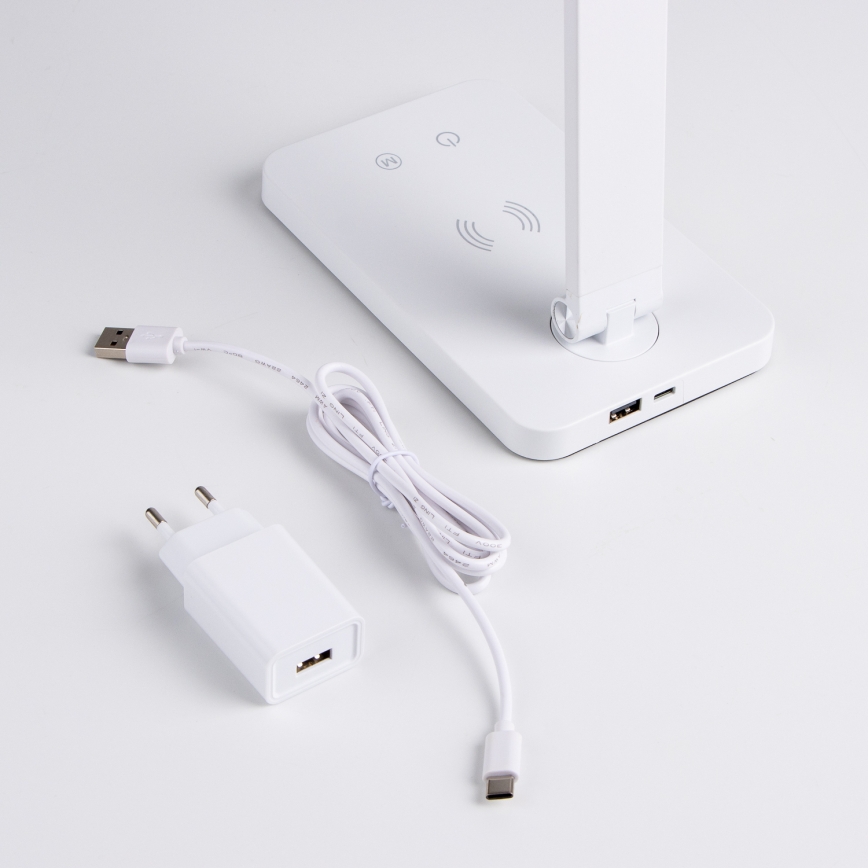 BRILAGI - Candeeiro de mesa LED tátil e dimerizável com carregamento sem fios QI MODO CHARGE LED/7W/5V 3000/4000/6000K branco