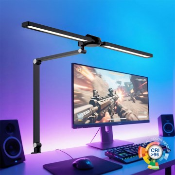Brilagi - Candeeiro de mesa tátil e dimerizável LED RGBTW com clipe VARIO LED/18W/230V 3000-6500K CRI 96 preto