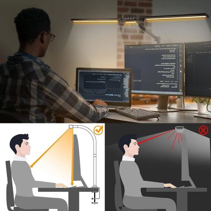 Brilagi - Candeeiro de mesa flexível tátil LED com regulação VARIO LED/24W/230V 3000-6500K CRI 92 preto