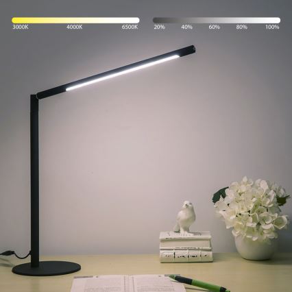 Brilagi - Lâmpada LED de mesa tátil regulável VARIO LED/7W/230V 3000-6500K CRI 96 preta
