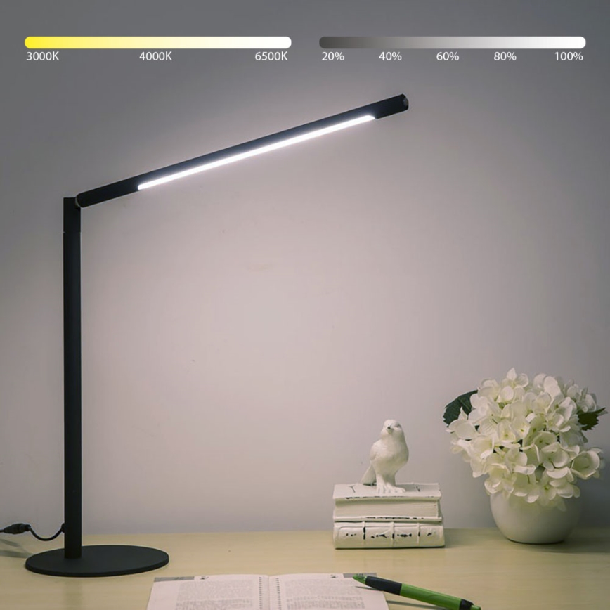 Brilagi - Lâmpada LED de mesa tátil regulável VARIO LED/7W/230V 3000-6500K CRI 96 preta