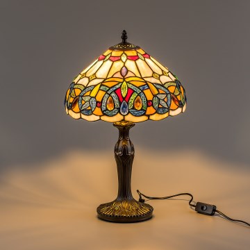 Brilagi - Candeeiro de mesa Tiffany com vitral LUISA 1xE27/40W/230V