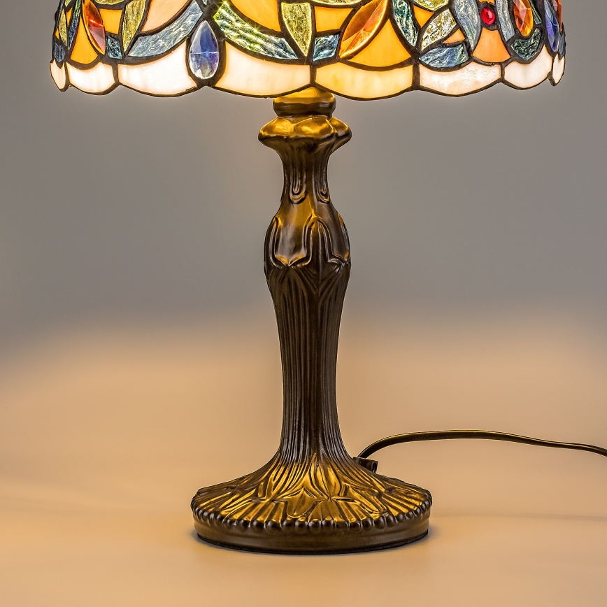 Brilagi - Candeeiro de mesa Tiffany com vitral LUISA 1xE27/40W/230V