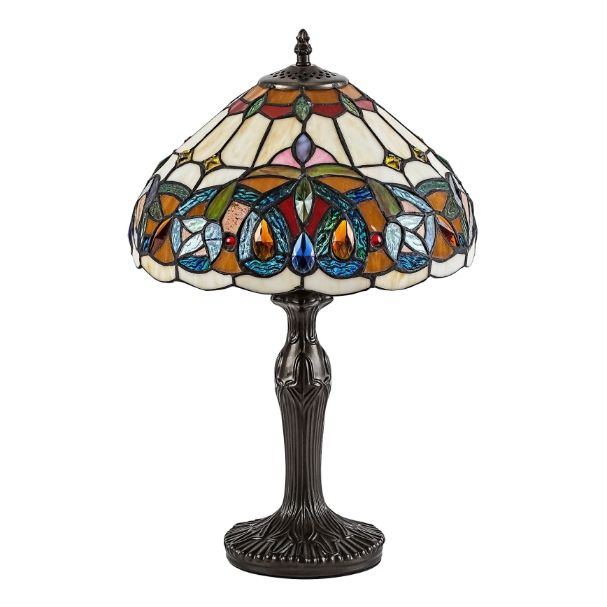 Brilagi - Candeeiro de mesa Tiffany com vitral LUISA 1xE27/40W/230V