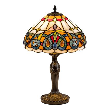 Brilagi - Candeeiro de mesa Tiffany com vitral LUISA 1xE27/40W/230V