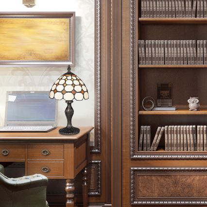 Brilagi - Candeeiro de Mesa Tiffany em Vitral DORAN 1xE14/40W/230V