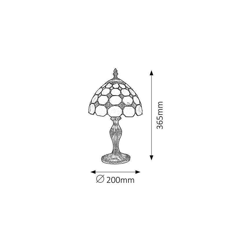 Brilagi - Candeeiro de Mesa Tiffany em Vitral DORAN 1xE14/40W/230V