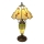 Brilagi - candeeiro de mesa Tiffany em vitral FOLIA 1xE27/60W/230V + 1xE14/40W