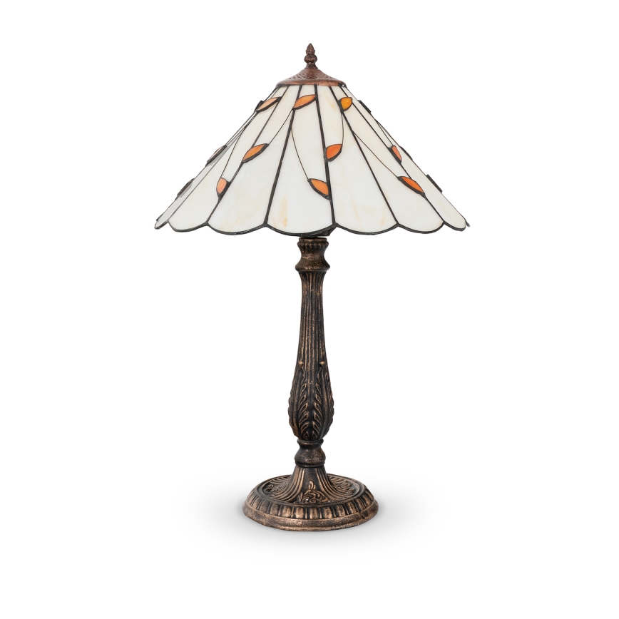 Brilagi - Candeeiro de mesa Tiffany em vitral FOLIA 2xE27/60W/230V